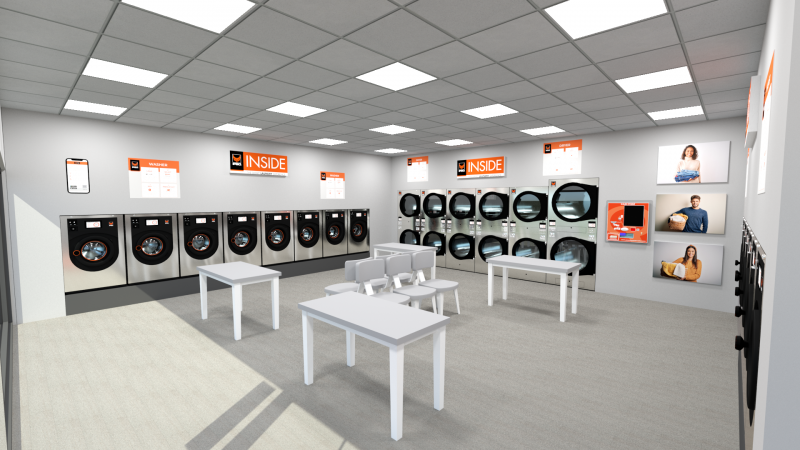 IPSO laundromat illustration. Our services to laundromat business professionnals
